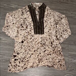 LOTUS London Elegant Brown Patterned Women's Top Size S